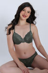 Zivame Dreamcatcher Padded Regular Wired 3/4th Coverage Lace Bra - Four Leaf clover — thumbnail 5